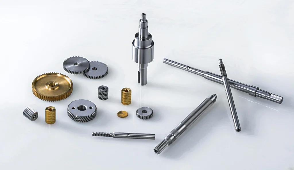 CNC-Bearbeitung von präzisen Zahnrädern, Wellen und Metallkomponenten mit Gewinden